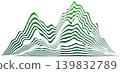 Abstract layered mountains over the white background 139832789