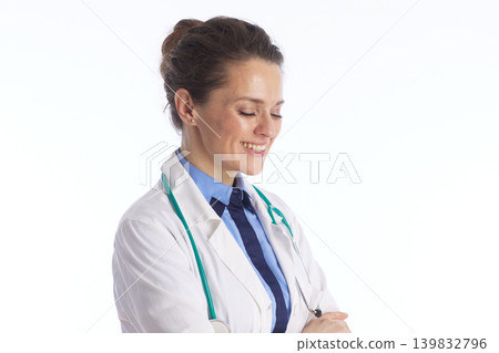 Positive Female Doctor with a Peaceful Smile Positive Female Doctor with a Peaceful Smile 139832796