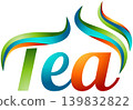 decorative inscription of the word "tea" 139832822