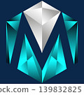 letter "M" over the  blue background 139832825