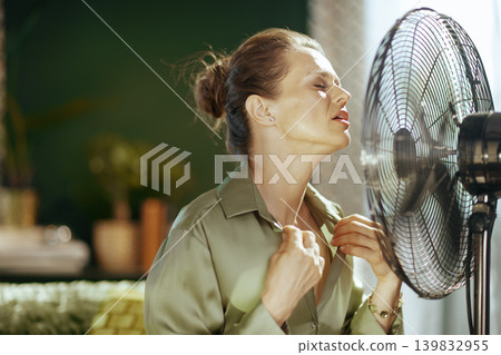 Woman Battling the Heatwave Indoors Woman Battling the Heatwave Indoors 139832955