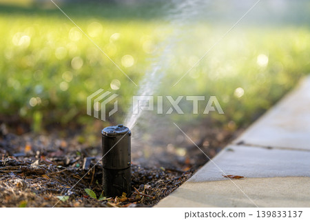 Automatic irrigation system with water sprinkler for maintaining grass lawn Automatic irrigation system with water sprinkler for maintaining grass lawn 139833137