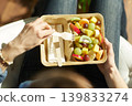 Close Up of Fresh Fruit Salad in Sustainable Packaging 139833274