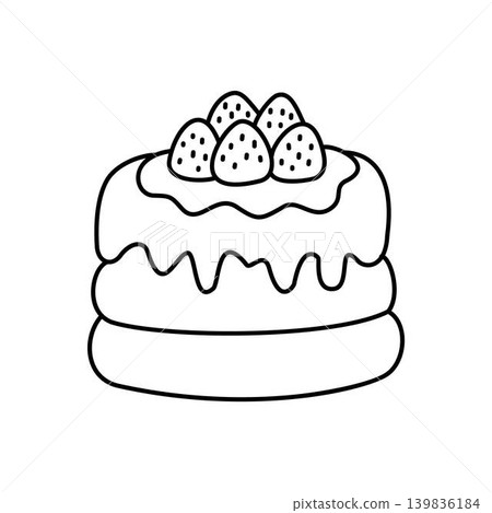 strawberry pancake outline illustration strawberry pancake outline illustration 139836184