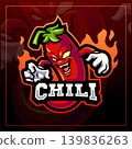 Chili esport mascot logo design  139836263