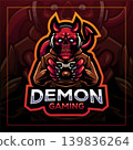 Demon gaming esport mascot logo design  139836264