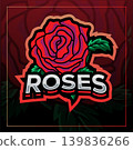 Roses flower esport mascot logo design  139836266