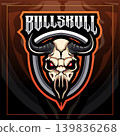 Bull skull esport mascot logo design  139836268