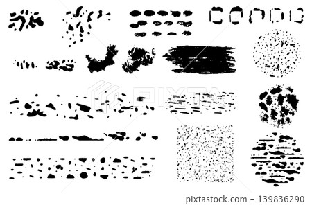 Set of black design elements grunge dots and spots vector illustration Set of black design elements grunge dots and spots vector illustration 139836290