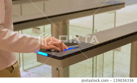 Security gate, smartphone touch Security gate, smartphone touch 139836336