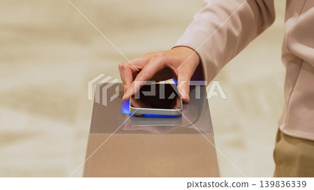 Security gate, smartphone touch Security gate, smartphone touch 139836339