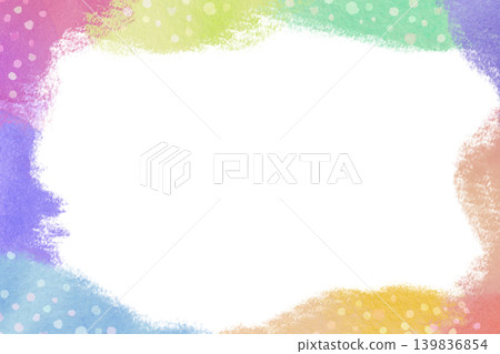 Cute hand-drawn watercolor polka dot frame 2 Cute hand-drawn watercolor polka dot frame 2 139836854