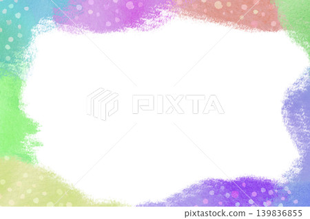 Cute hand-drawn watercolor polka dot frame 3 139836855