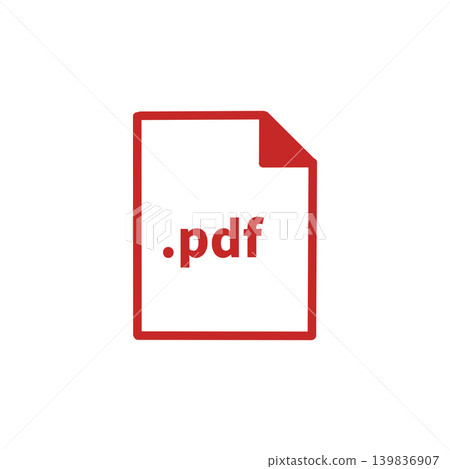Illustration material of a PDF file icon. Adobe Acrobat 139836907