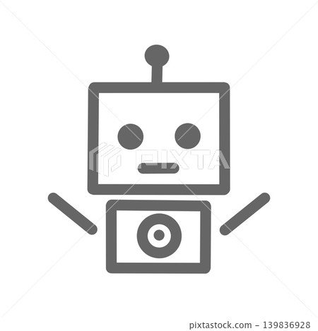 Simple robot icon illustration, AI, technology, pictogram Simple robot icon illustration, AI, technology, pictogram 139836928