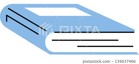 Blue book icon vector illustration. Education, academic study, library resources, literature, knowledge base, school supplies, university learning. Minimalist textbook graphic and literature volume Blue book icon vector illustration. Education, academic study, library resources, literature, knowledge base, school supplies, university learning. Minimalist textbook graphic and literature volume 139837466