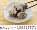 Boiled mackerel 139837571
