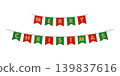Two-tiered MERRY CHRISTMAS garland design | Christmas decoration illustration 139837616