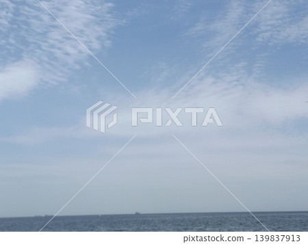 Beautiful blue sky on a May day at Inagehama Beach Beautiful blue sky on a May day at Inagehama Beach 139837913