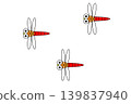 Three adorable red dragonflies 139837940
