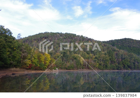 Reflections spread across the tranquil Sawanoke Pond Reflections spread across the tranquil Sawanoke Pond 139837984