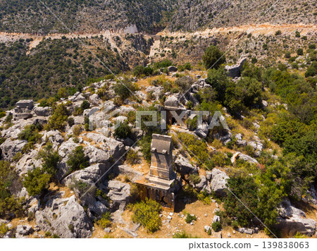 Aerial photo of Sura, ancient town in Lycia, modern Antalya, Turkey Aerial photo of Sura, ancient town in Lycia, modern Antalya, Turkey 139838063