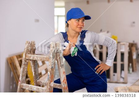 Portrait of a young woman engineer in uniform Portrait of a young woman engineer in uniform 139838318
