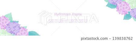 A vibrant pink and purple watercolor-style hydrangea frame, diagonally arranged on a white background, suitable for web banners. A vibrant pink and purple watercolor-style hydrangea frame, diagonally arranged on a white background, suitable for web banners. 139838762