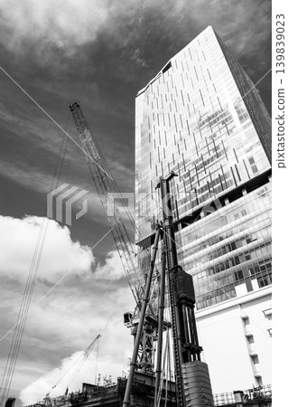 Transforming Tokyo: JR Shibuya Station West Exit under construction, May 2026, e-6, monochrome. Transforming Tokyo: JR Shibuya Station West Exit under construction, May 2026, e-6, monochrome. 139839023
