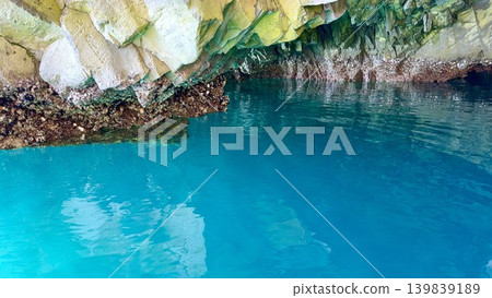 The Blue Grotto, where the water's surface glows emerald blue in the morning sunlight (Jodogahama Beach/Miyako City, Iwate Prefecture) The Blue Grotto, where the water's surface glows emerald blue in the morning sunlight (Jodogahama Beach/Miyako City, Iwate Prefecture) 139839189
