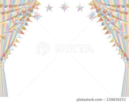 Curtains, triangles, star garland 4, m20 rainbow pale Curtains, triangles, star garland 4, m20 rainbow pale 139839251