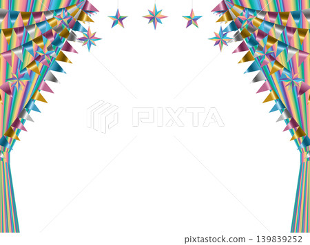 Curtains, triangles, star garland 4, m21 rainbow dense 139839252