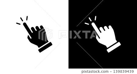 Simple icon of a tapping/clicking hand Simple icon of a tapping/clicking hand 139839439