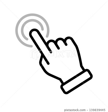 Tap, click, and point icons Tap, click, and point icons 139839445