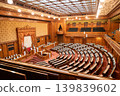 National Diet Building: A dignified and solemn interior view of the House of Councillors' main chamber. 139839602