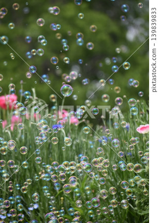 花田裡漂浮著肥皂泡 花田裡漂浮著肥皂泡 139839833