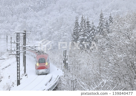 Akita Shinkansen in the snow Akita Shinkansen in the snow 139840477