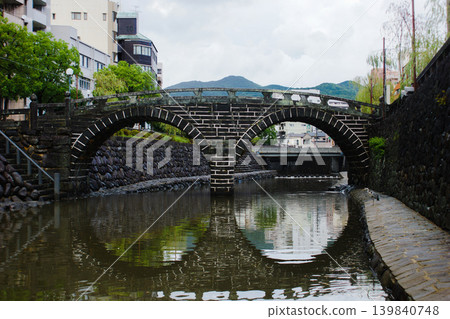 Nagasaki cityscape in the early morning, Meganebashi Bridge 139840748