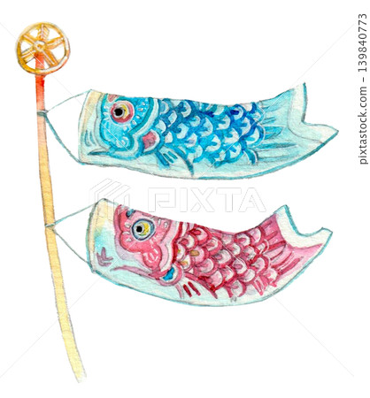 水彩畫的鯉魚飄帶 139840773
