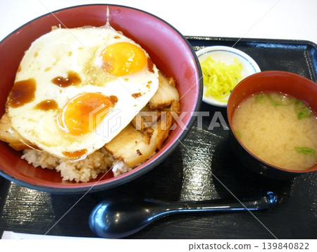 Imabari specialty: Roast pork and egg rice Imabari specialty: Roast pork and egg rice 139840822