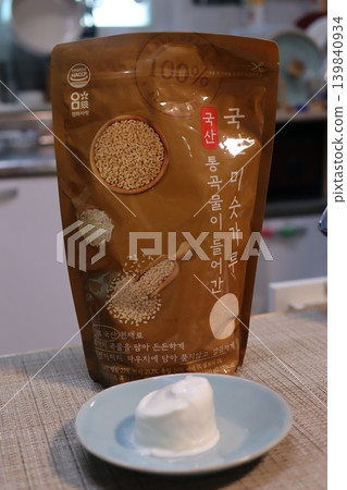 Korean Rice Product Package with Rice Paste Sample Korean Rice Product Package with Rice Paste Sample 139840934