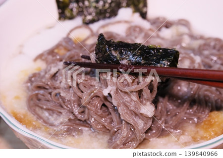 Soba Noodles with Nori and Chopsticks Soba Noodles with Nori and Chopsticks 139840966