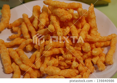 Crispy Fried Cheese Sticks on White Plate Crispy Fried Cheese Sticks on White Plate 139840986