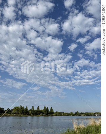 The refreshing blue sky of early summer and the beautiful scenery of the waterside. 139841004