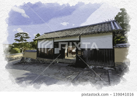 水彩畫:大分縣杵築市賀老町杵築南台武士住宅 水彩畫:大分縣杵築市賀老町杵築南台武士住宅 139841016