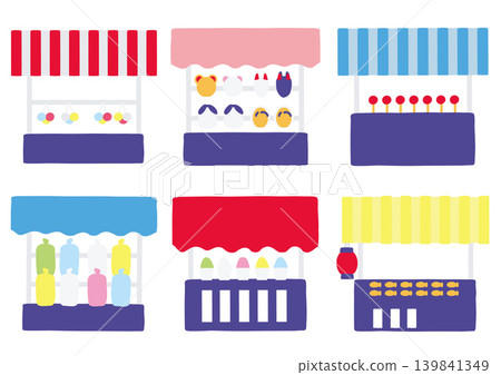 Cute food stall illustration Cute food stall illustration 139841349