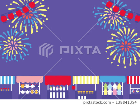Summer festival food stall background illustration 139841354
