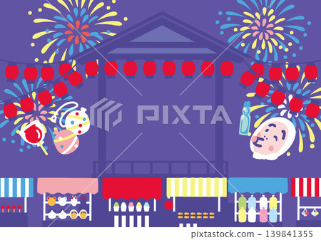 Summer festival food stall background illustration 139841355