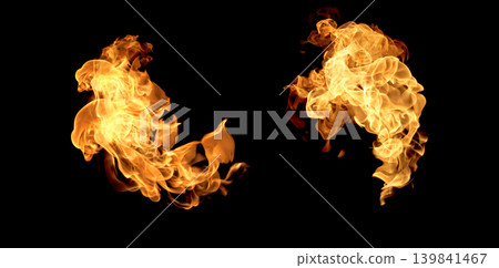 Fire flames collection isolated Fire flames collection isolated 139841467