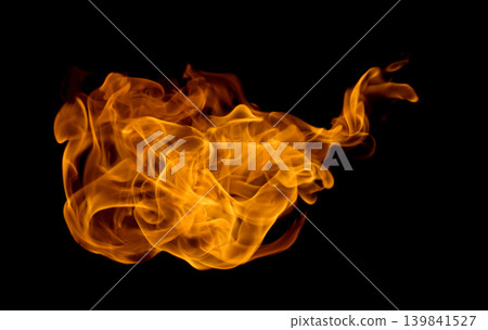 Fire flames on a black background Fire flames on a black background 139841527